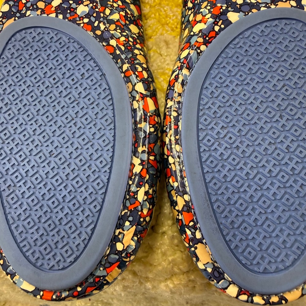 Tory Burch Minnie Travel Ballet Flats Blue Multi Confetti Mosaic Patent Leather - Picture 11 of 16
